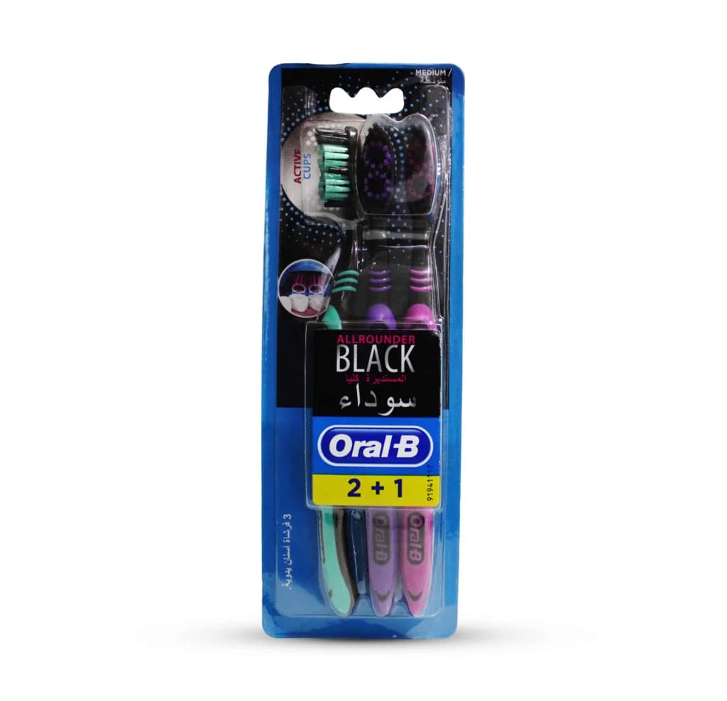 ORAL-B ALL ROUNDER BLACK MED (2+1)