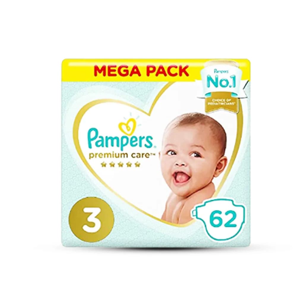 Pampers Premium Care 3 Midi (6 - 10Kg) 62 Diapers