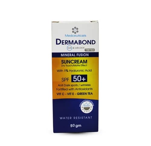 Dermabond Tint Mineral Suncream Spf50+ with Hyaluronic andVvitamin C 50gm