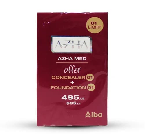 Azha Med Foundation ( Niacinamide ) 25ml #01 Light + Azha Med Concealer Eye Contour Cream 12ml #01 Light - Promoback