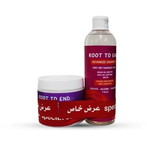 Root To End Leave In Conditioner 400ml + Root To End Shampoo for Dry and Damaged Hair 500ml