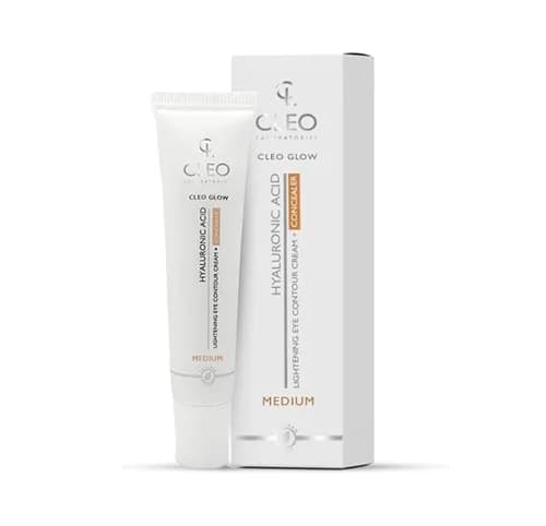 Cleo Glow Hyalorunic Acid Lightening Eye Contour Cream + Concealer 15ml ( Medium )