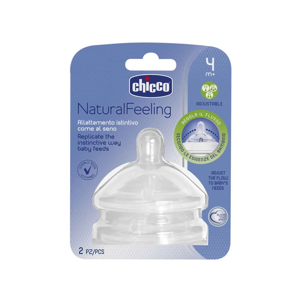 CHICCO NAT.SIL TEAT +4M ADJUST 2P-08247