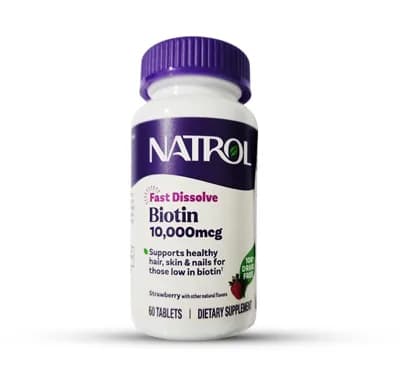NATROL BIOTIN 10000MCG STRAWBERY 60/TAB?