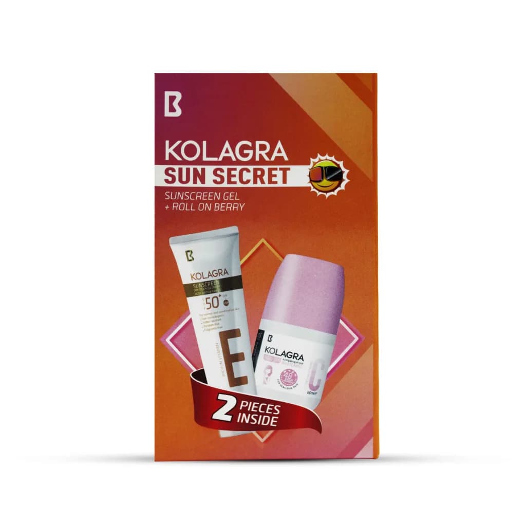 Kolagra Offer Sun Screen Dry Touch Gel Cream Spf50+ 50ml+ Whitening Roll-on Berry 60ml