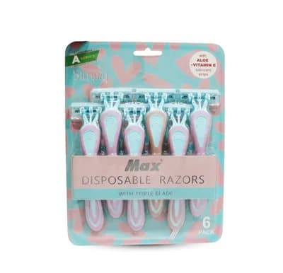 MAX SIMPLY DISP RAZORS F/W 6PCS