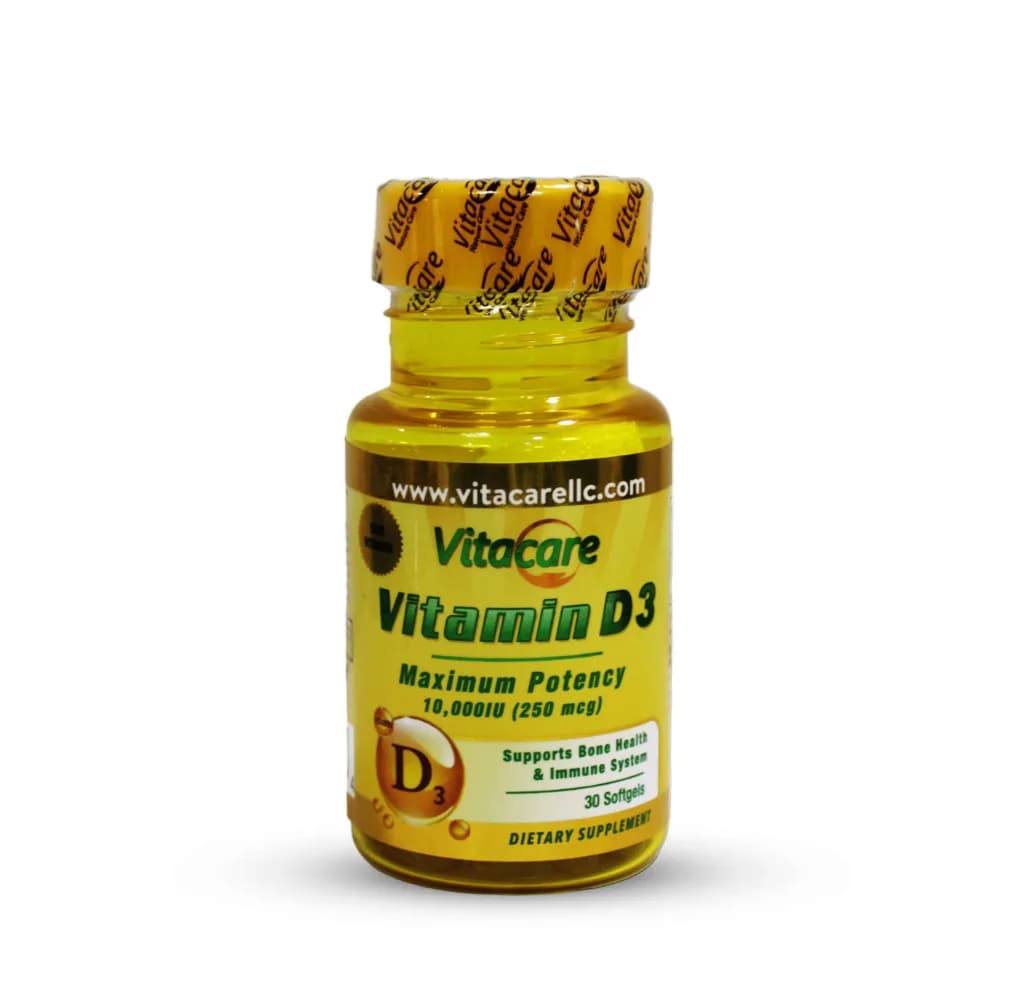 Vitacare Vitamin D3 10000IU 30/Soft Gelatin Capsules