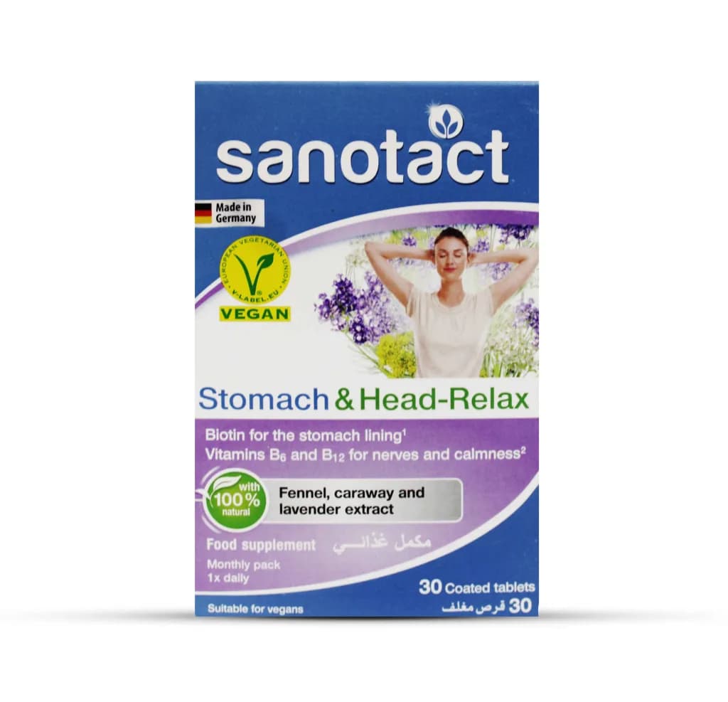 Sanotact Stomach& Head-Relax 30 Film Coated Tablets