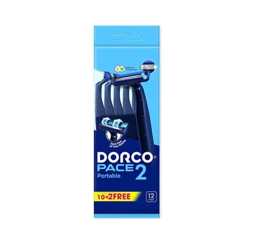 Dorco Pace-2 Plus Portable Disposable Razor(10+2)