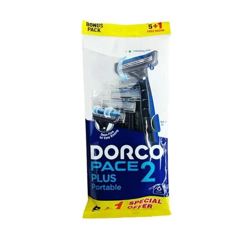 Dorco Pace-2 Plus Portable Disposable Razor (5+1)