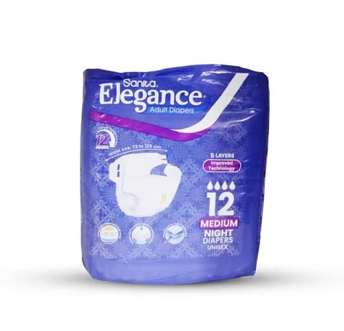 Sanita Elegance Adult Diaper 12 Medium Night Diapers