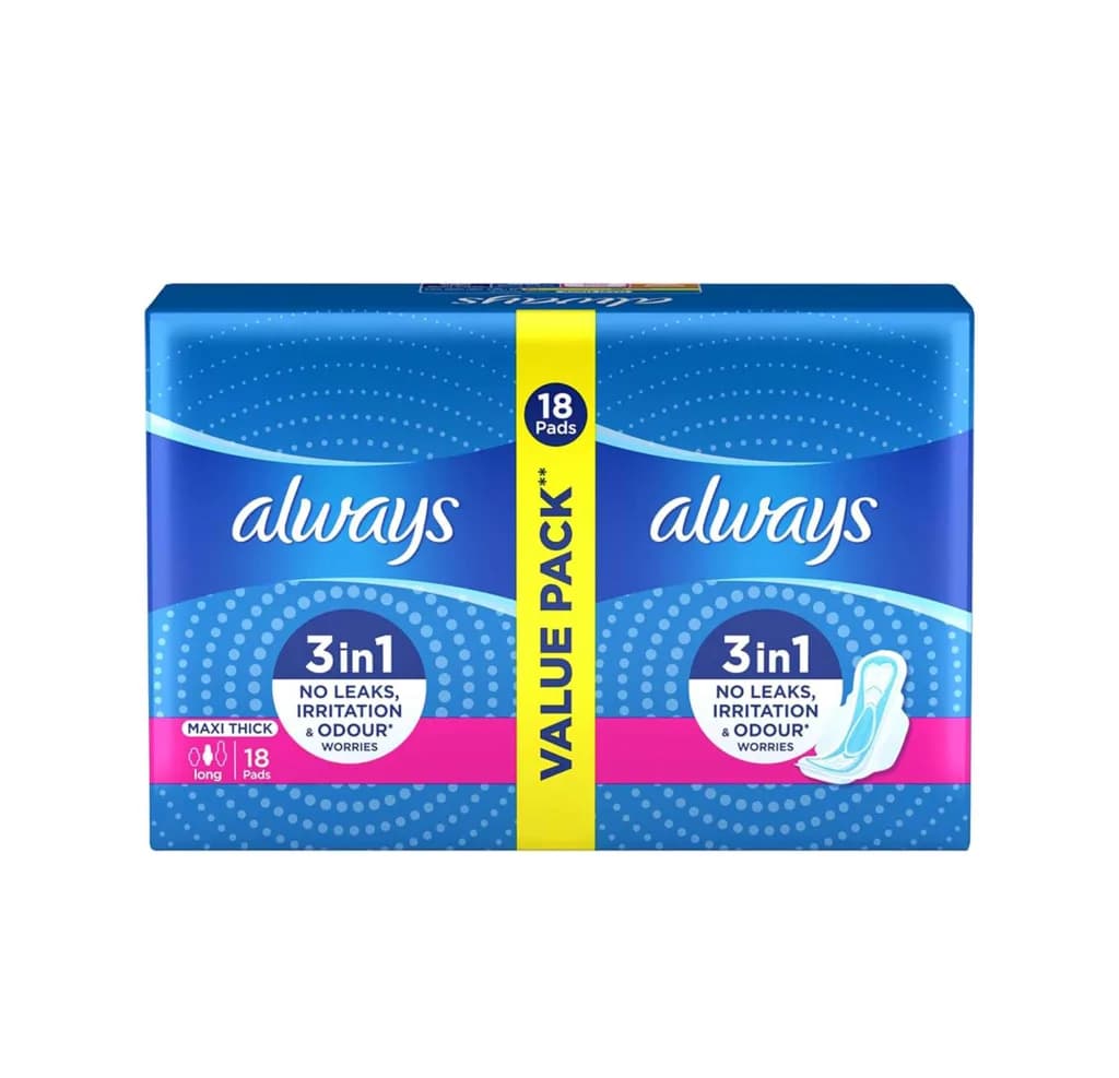 Always Maxi Thick Long 18/Pads (16+2 Free)