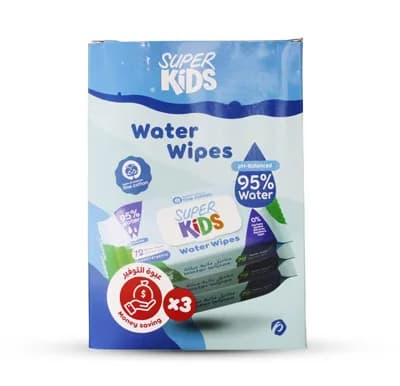 SUPER KIDS WATER WIPES 72 PCS(3 PACK)OFF