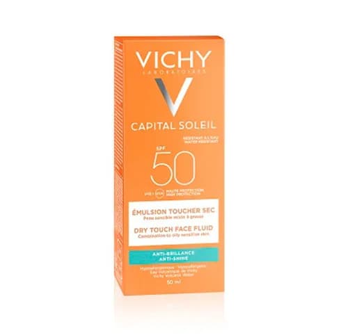 Vichy Capital Soleil Mattifying Face Fluid Dry Touch Anti Shine Sunscreen For Oily Skin Spf50+ 50Ml