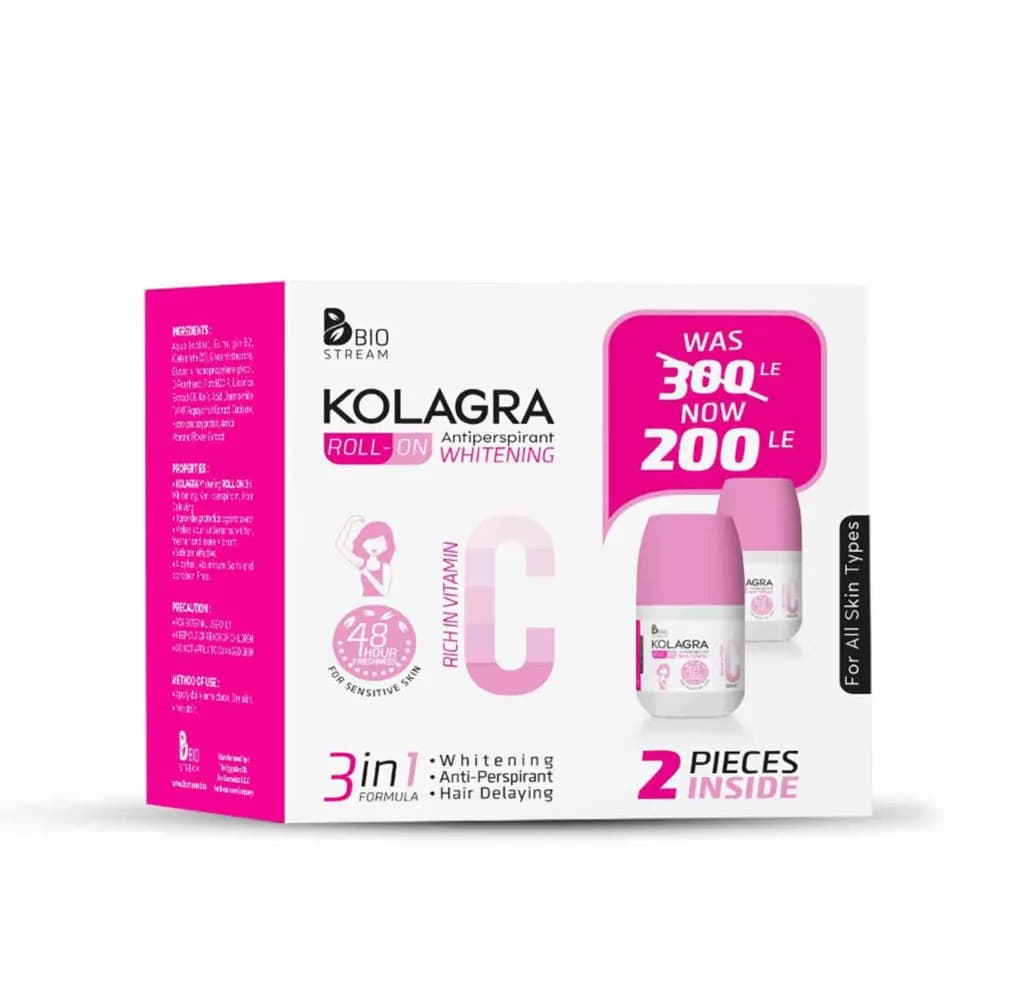 Kolagra Whitening Deodorant Roll on (Berry) 60ml 2Pieces - Offer