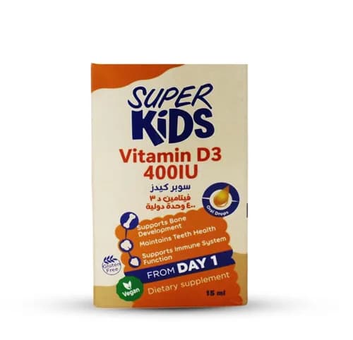 Super Kids Vitamin D3 400IU Oral Drops 15ml