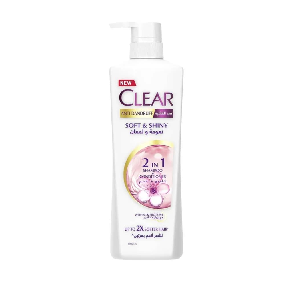Clear 2In1 Soft And Shiny Anti-Dandruff Shampoo For Women 700Ml