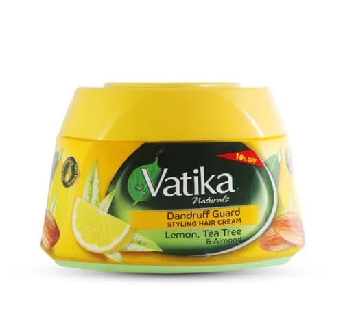 Vatika Naturals ( Dandruff Guard ) Lemon, Tea Tree & Almond Styling Hair Cream  190gm - 10% Offer