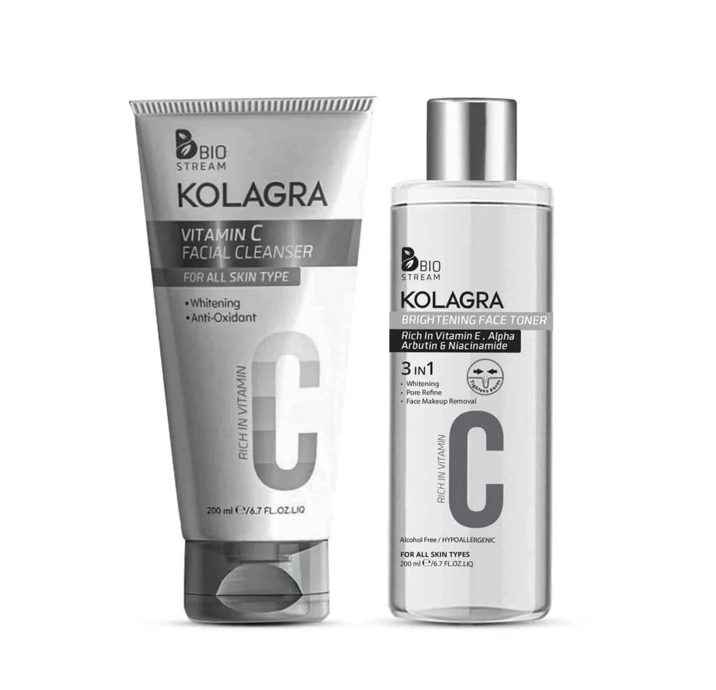 Kolagra Offer Vitamin C Facial Cleanser 200ml + Brightening Face Toner 200ml