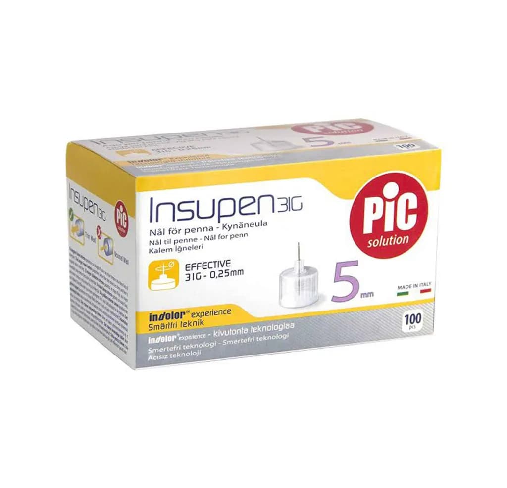 Pic Insupen Insulin Pen Needles 5Mm 100 Pieces