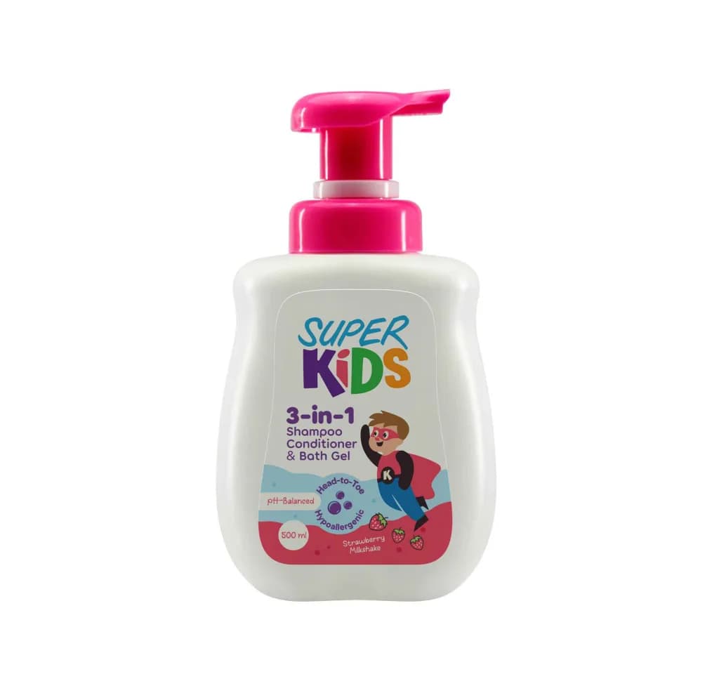 Superkids 3 in 1 Strawberry milkshake Fragrance 500ml