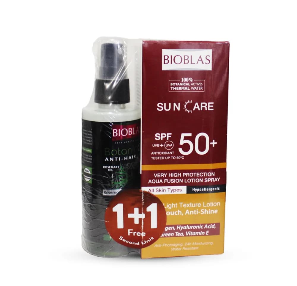 Bioblas Rosemary Anti-Hair Loss Liquid Conditioner 100ml + Bioblas Suncare Aqua Fusion Lotion Spray for Oily Skin 75m
