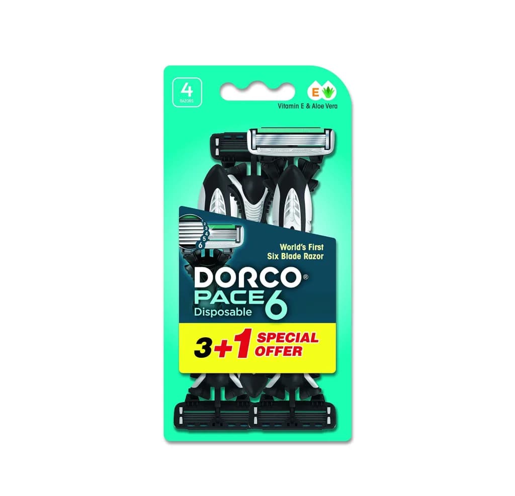 Dorco Pace-6 Disposable Razors (3+1)