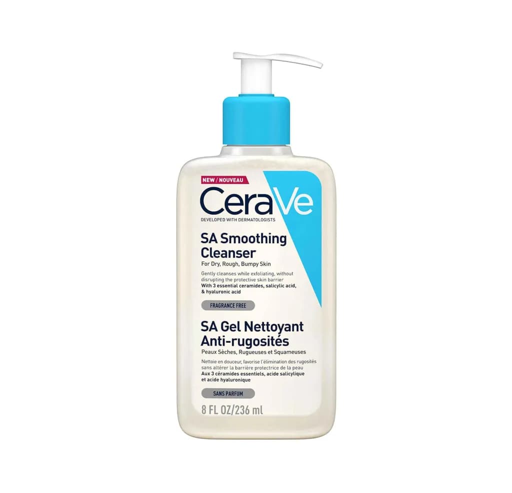 Cerave Sa Smoothing Cleanser Face And Body Salicylic Acid Wash And Exfoliant For Normal, Dry And Rough Skin With Hyaluronic Acid, Niacinamide And Ceramides| Fragrance Free Non-Comedogenic 236