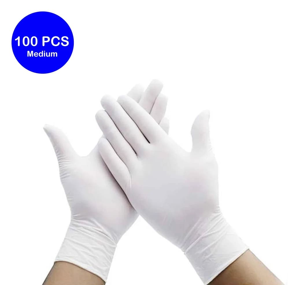 Gloves Latex (M) 100Pcs