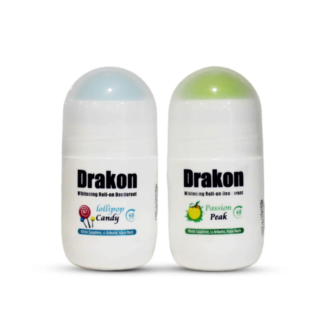 Drakon ( Lollipop Candy ) Whitening Roll-On Deodorant 50ml - Drakon ( Passion Peak ) Whitening Roll-On Deodorant 50ml - 2Pcs  Promoback