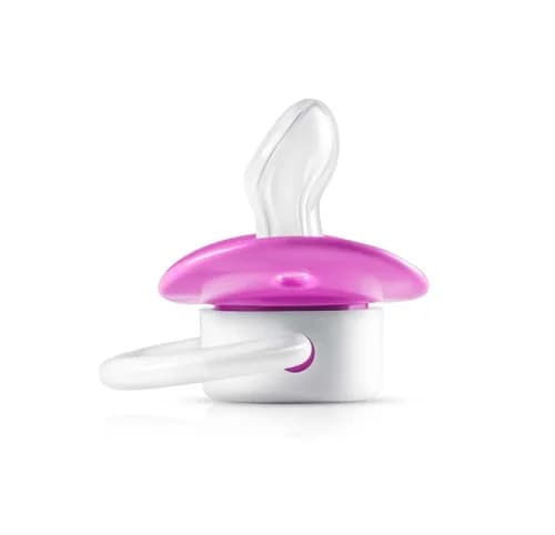 BUBBLES BEVELED SOOTHER PINK