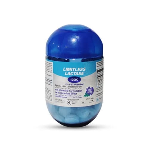 Limitless Lactase 12000 30 Chewable Tablets