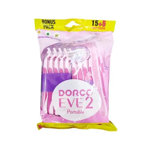 Dorco Eve-2 Portable Disposable Razors (15+5)