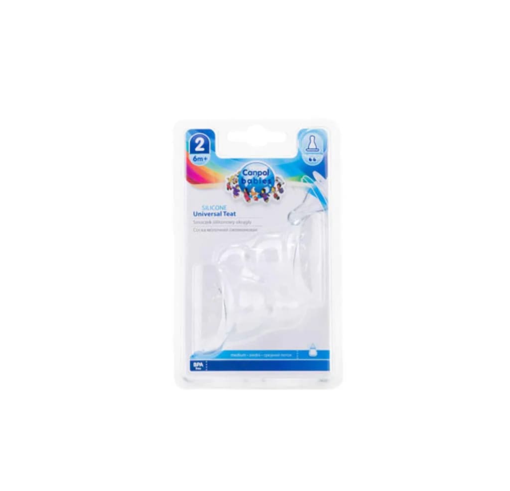 CANPOL UNIV. TEAT 6+ SIL MED 2P -18/116