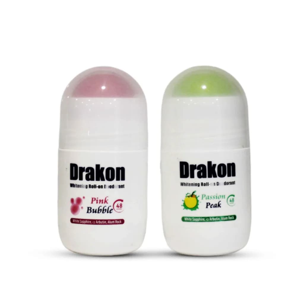 Drakon ( Pink Bubble ) Whitening Roll-On Deodorant 50ml - Drakon ( Passion Peak ) Whitening Roll-On Deodorant 50ml - 2Pcs  Promoback