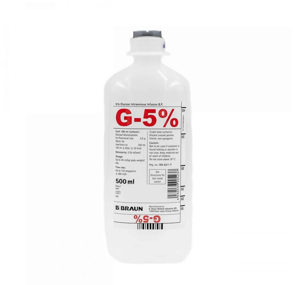 Glucose (Dextrose) 5% Infusion 500Ml