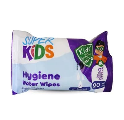 SUPER KIDS HYGIENE WATER WIPES 20 WIP