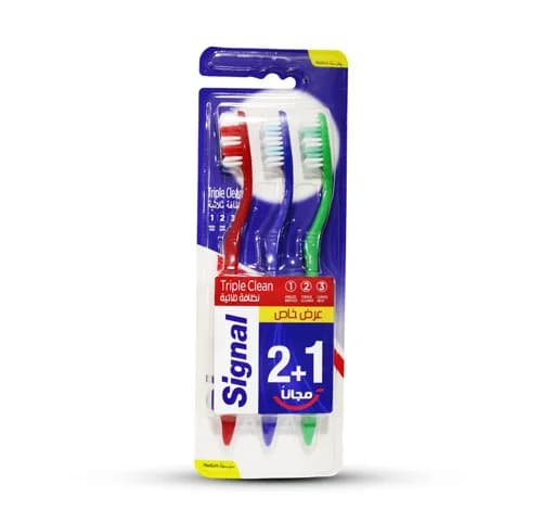Signal Toothbrush Triple Clean Medium 2+1 Pcs Promoback