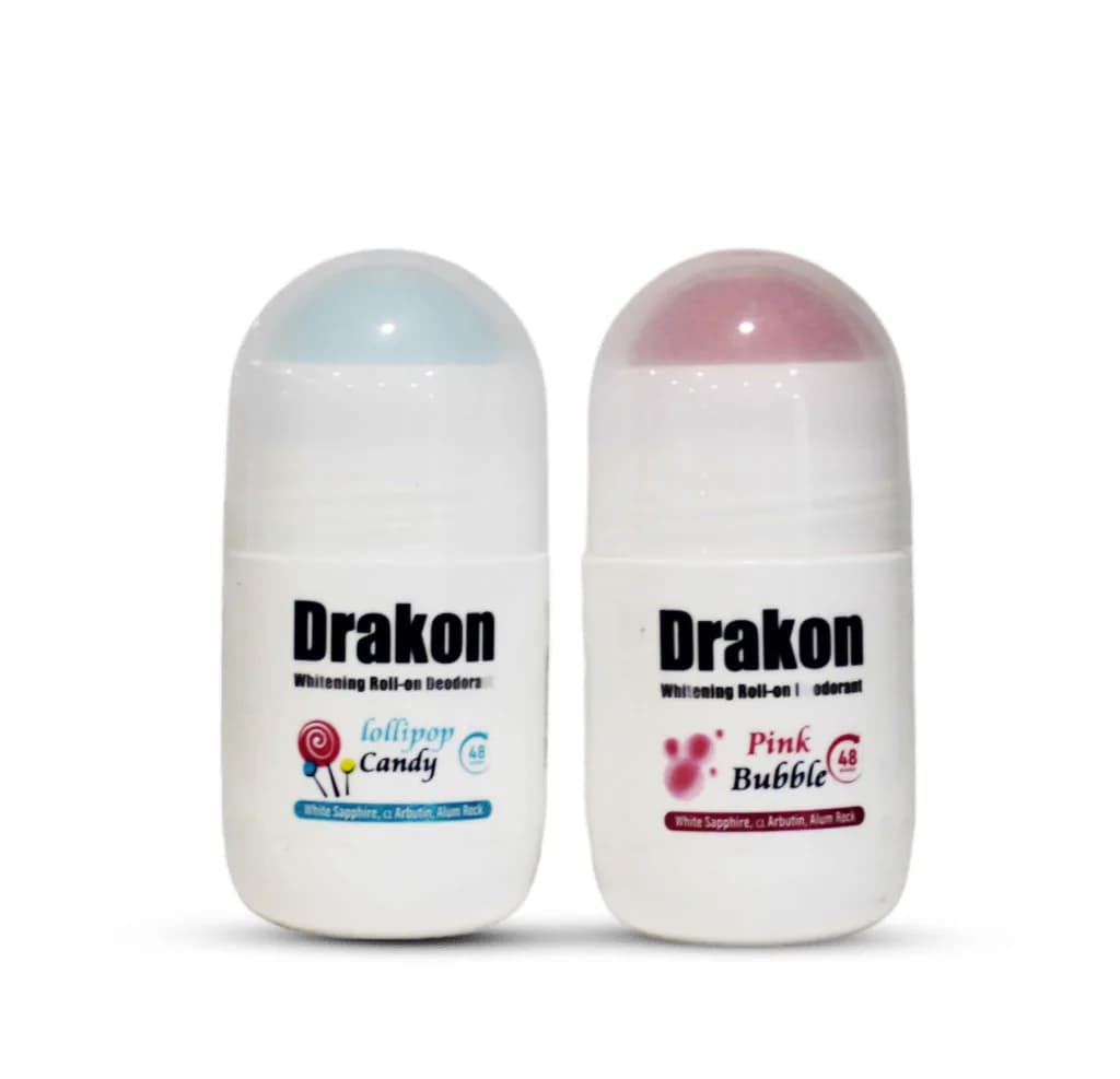 Drakon ( Pink Bubble ) Whitening Roll-On Deodorant 50ml - Drakon ( Lollipop Candy ) Whitening Roll-On Deodorant 50ml - 2Pcs  Promoback