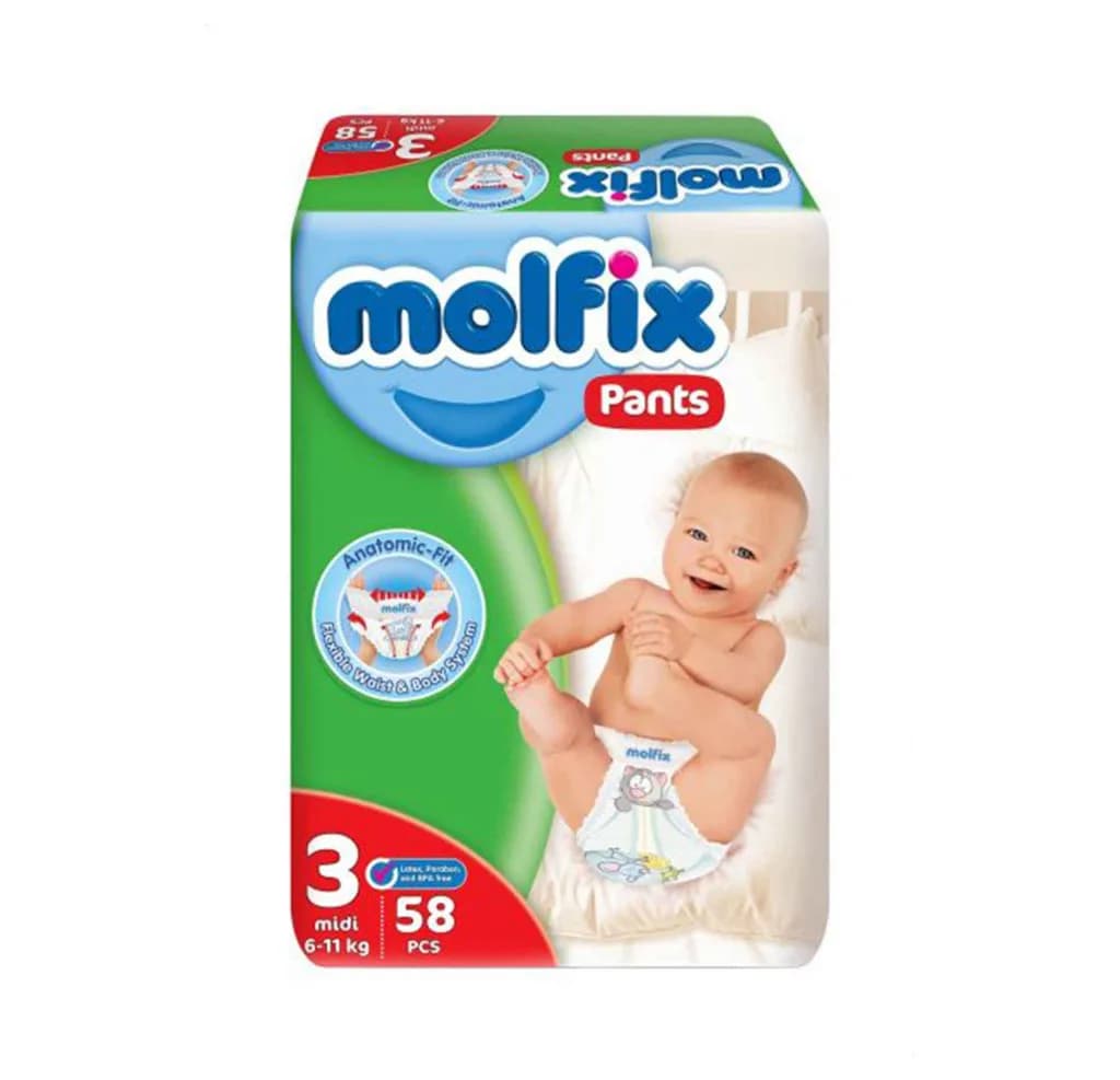 Molfix Pants 3 Midi (6-11Kg) 58 Pieces