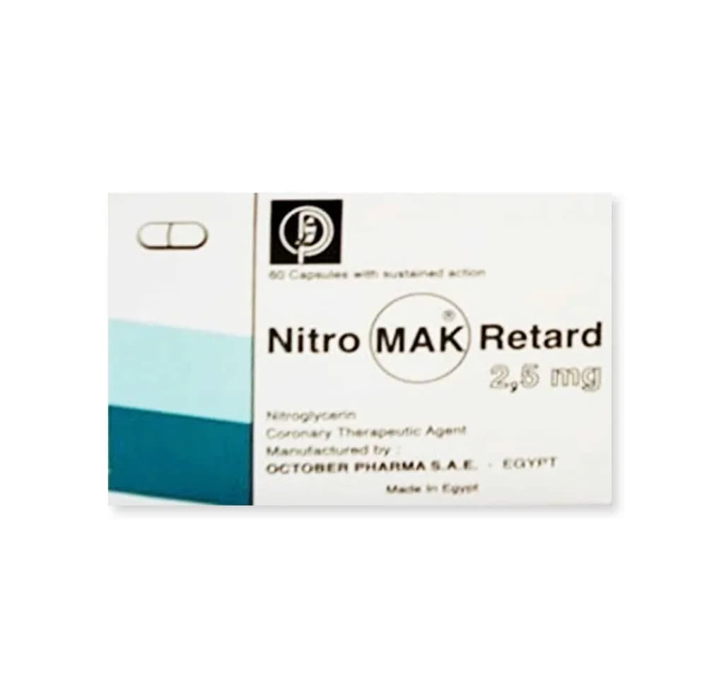 Nitromak Retard 2.5Mg 60 Capsules