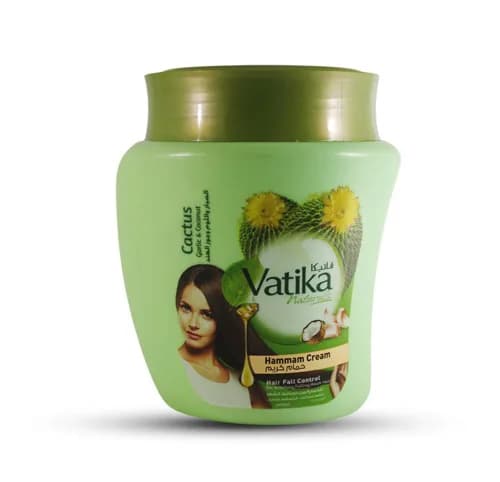 Vatika Naturals ( Hair Fall Control ) Cactus, Garlic & Coconut Oil Hammam Cream 225gm