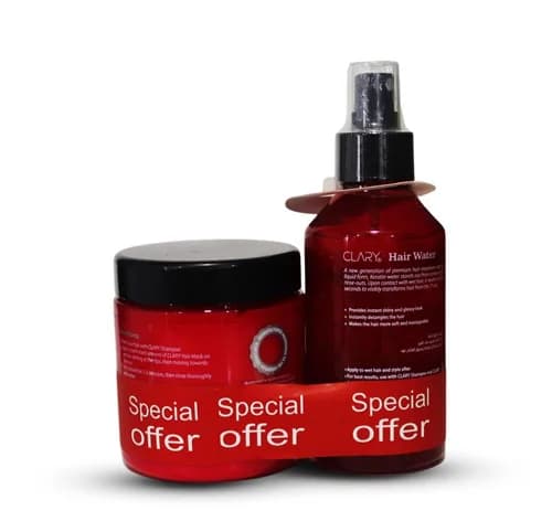 Clary Hair Fall Control Mask 300ml + Clary Hair ( Keratin Smooth ) Water 200ml