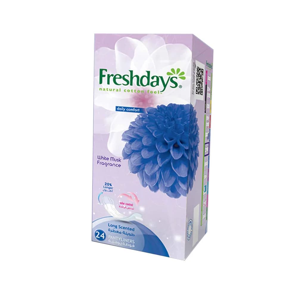 Freshdays Long White Musk Pantyliners 24 Pads