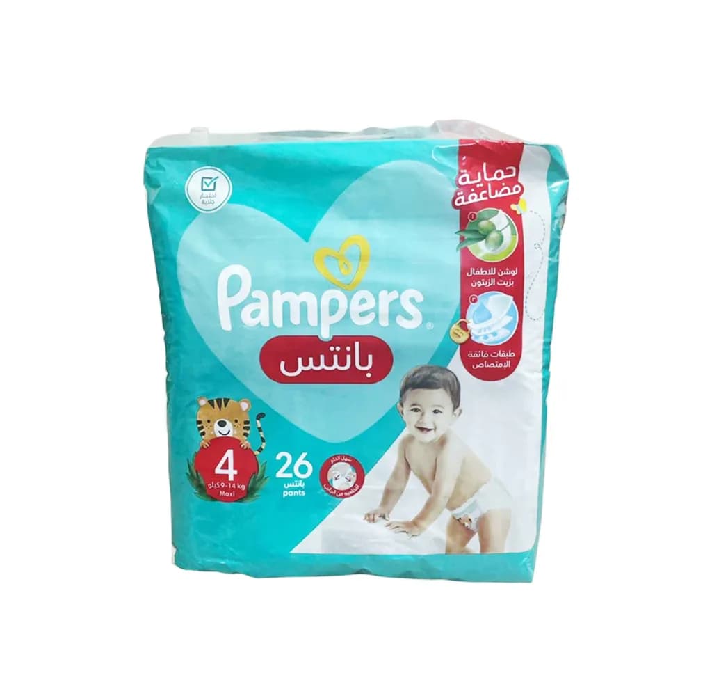 PAMPERS PANTS #4 MAXI (9-14KG) 26P