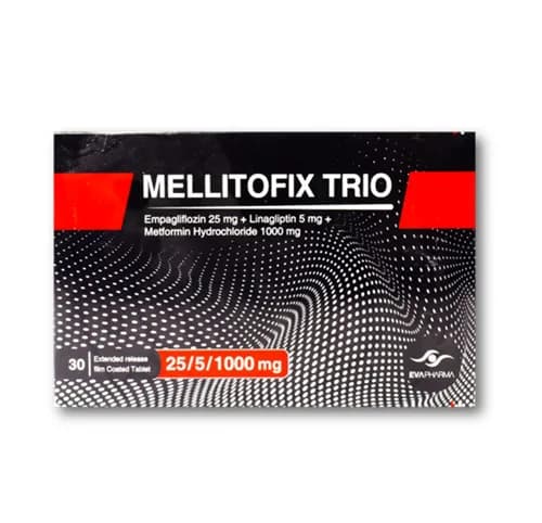 Mellitofix Trio 25/5/1000mg 30 Film Coated Tablets